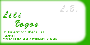 lili bogos business card