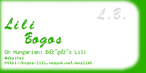 lili bogos business card